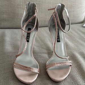 White by Vera Wang Blush Strappy Heels